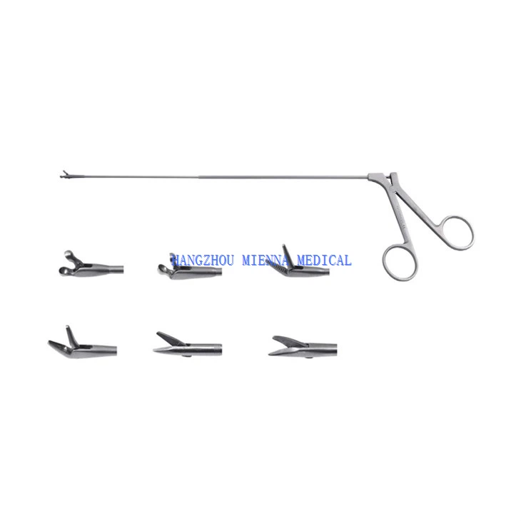 Medical ENT Indirect Laryngeal Forceps Laryngeal Instruments With Three Heads